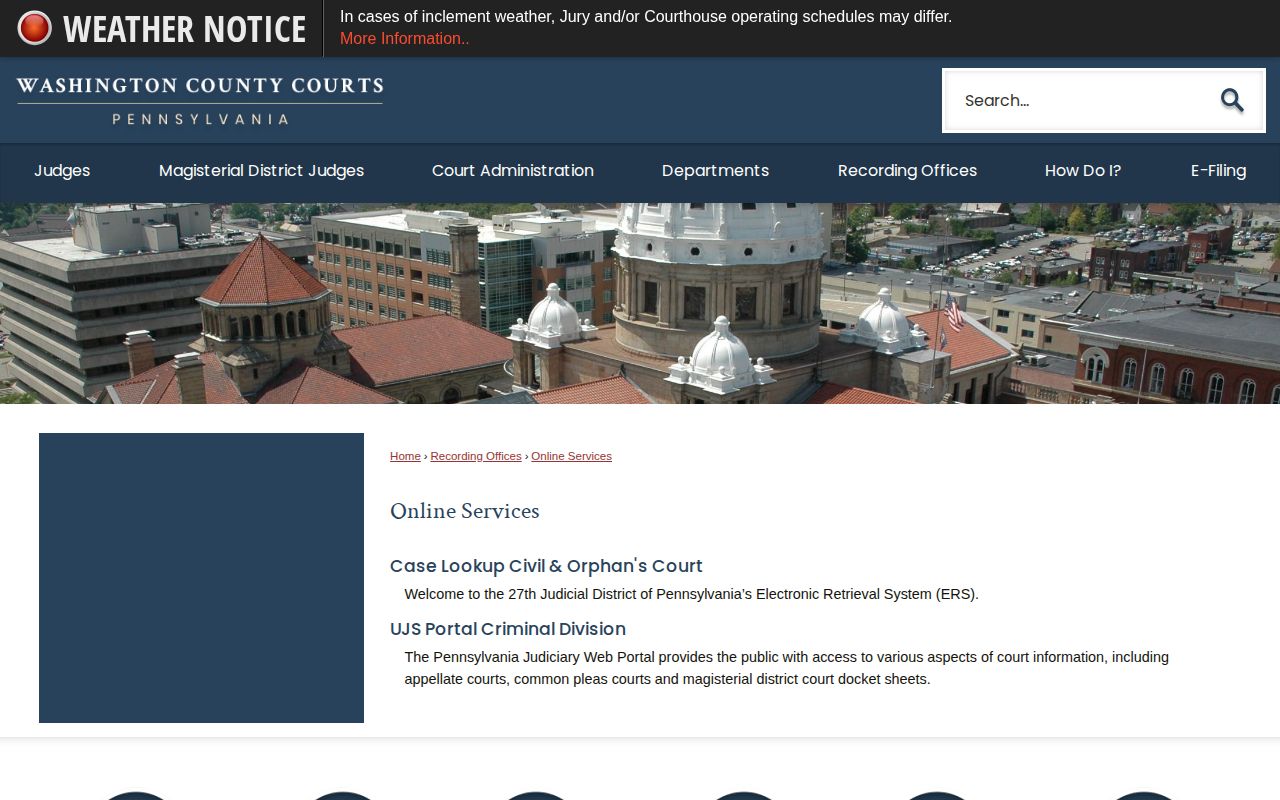Washington County 24-hour release court search routing