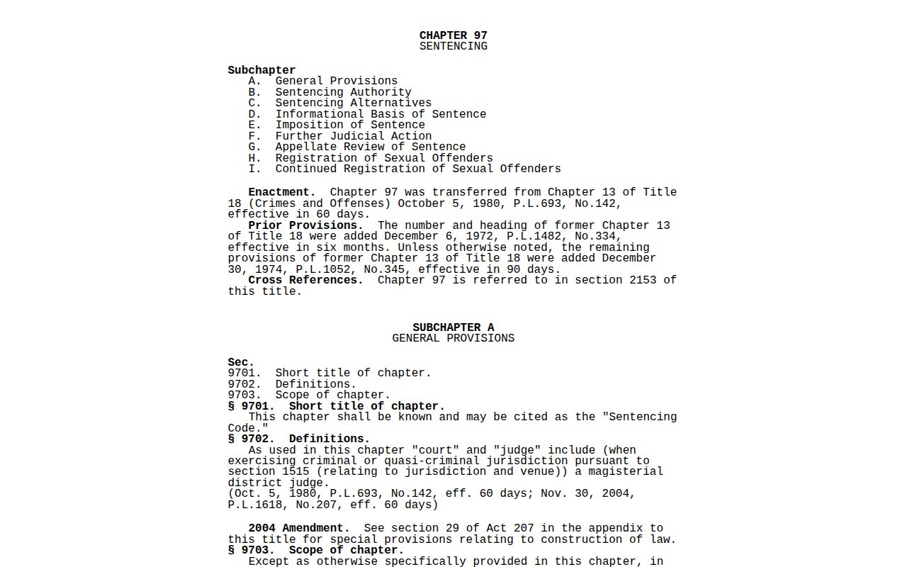 Pennsylvania minimum and maximum law for Washington County projected release dates